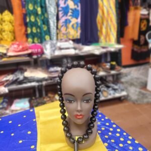 Bold Ebony Sphere Necklace with Single Tapered Spike