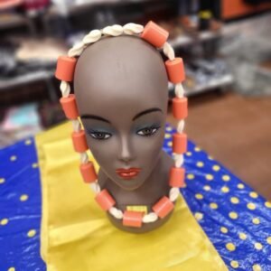 Ebony & Cream Natural Wood Statement Necklace