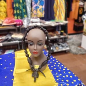 Hand-Carved Ebony Elephant & Spike Necklace