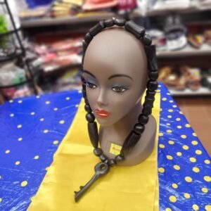 Hand-Carved Ebony Key Statement Necklace