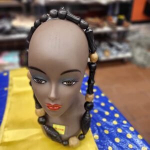 Mixed-Wood and Textured Ebony Statement Necklace