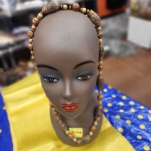 Multi-Grain Natural Wood Strand Necklace