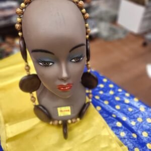 Tiger-Stripe Wood & Ebony Disc Necklace