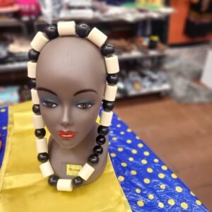 Twisted Ivory & Coral Barrel Statement Necklace