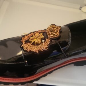 Men’s Emerald Green Velvet Embroidered Loafers