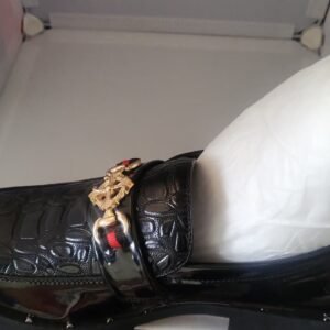 Men’s Midnight Black Velvet Embroidered Loafers