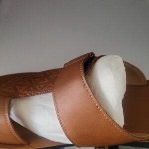 Men’s Tan Leather Embossed Traditional Sandals