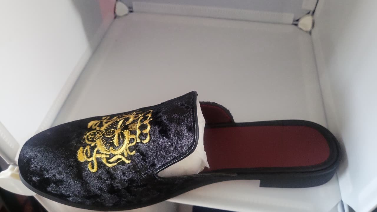 Men’s Croc-Embossed Patent Loafers with Gold Hardware