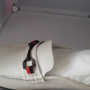 Men’s Arctic White Leather Bit Mules