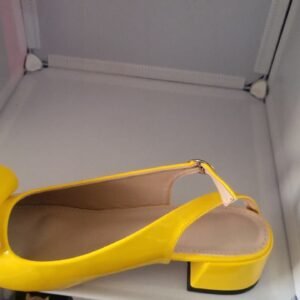 Women’s Canary Yellow Bow-Accent Slingbacks