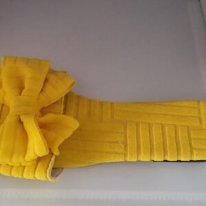 Women’s Sunshine Yellow Ribbed Bow Slides