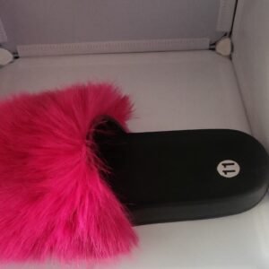 Women’s Electric Faux-Feather Statement Slides