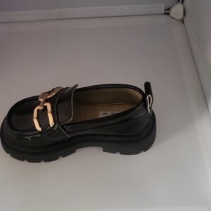 Kids’ Onyx Patent Chunky Bit Loafers