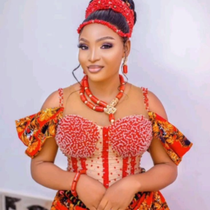 Isi Agu Beaded Occasion Gown with Ruffled Sleeves