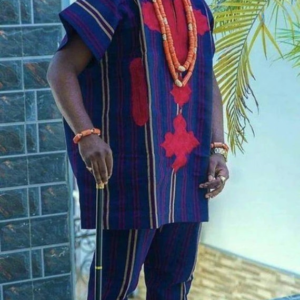 Men’s Traditional Embroidered Royal Blue Set